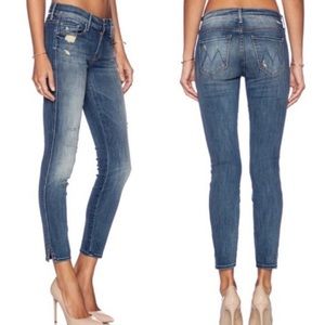 MOTHER The Vamp Dark Wash Mid-Rise Skinny Jeans
